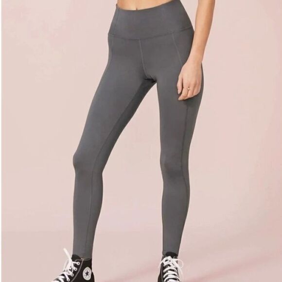 Girlfriend Collective Dark Gray Smoke Colored High Rise Leggings - Picture 12 of 15